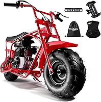 Vista 13 de Oryxearth Mini bicicleta de tierra todoterreno de 105cc de 4 tiempos, 28mph, a gasolina con transmisión automática y arranque de tirón para adultos