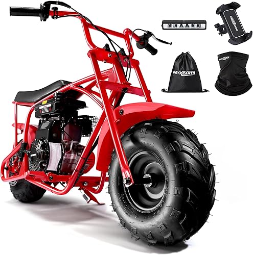 Miniatura 13 de Oryxearth Mini bicicleta de tierra todoterreno de 105cc de 4 tiempos, 28mph, a gasolina con transmisión automática y arranque de tirón para adultos