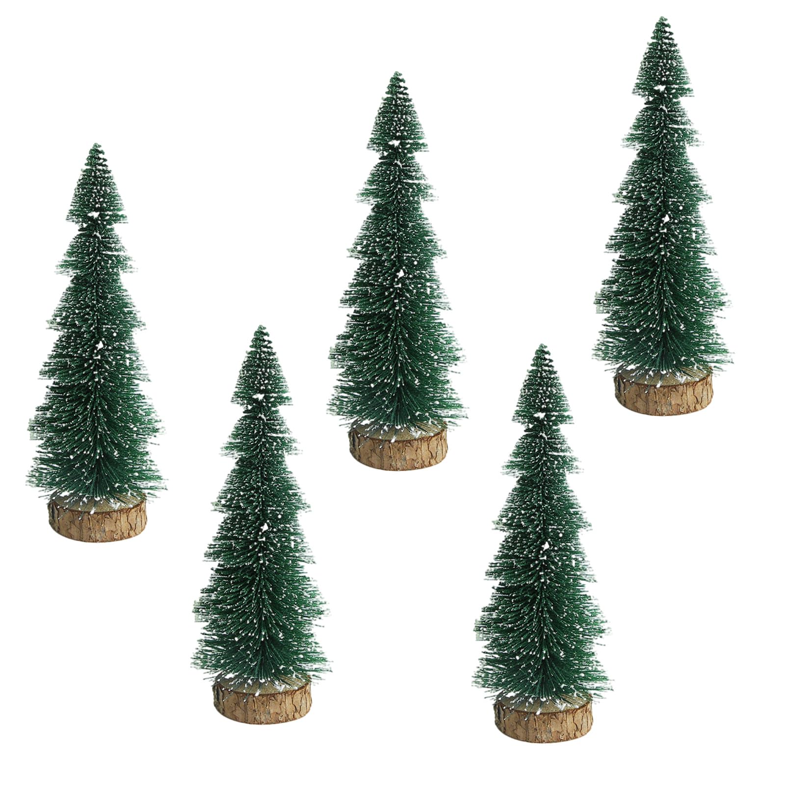 TFAOYS Christmas Tree Ornament Artificial Christmas Tree with Snow Effect and Wood Base for Tabletop Festival Decoration Decors