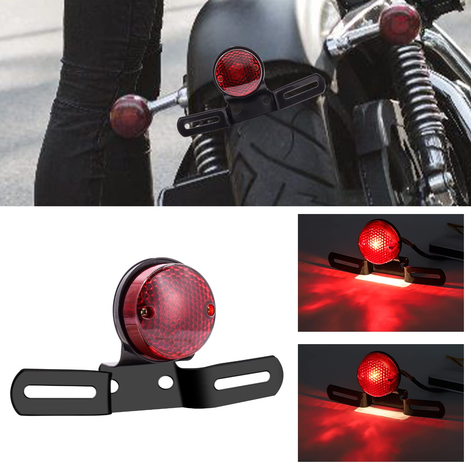 Amazon | LED テールランプ ステー 付き レッド 12V アンバー レッド