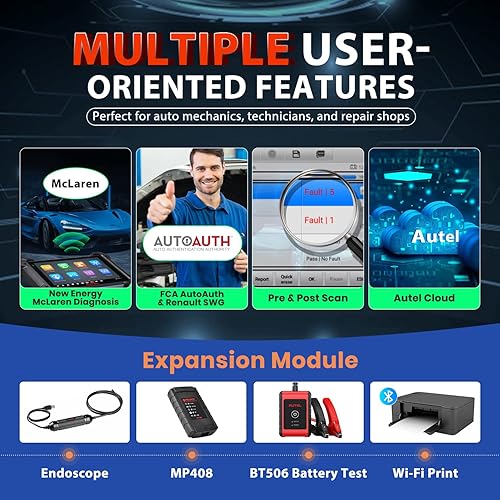 Miniatura 9 de Autel MaxiCOM MK908 II Scanner: 2025 Up of MS906 PRO MS906MAX MP900BT MS906BT MK908, 38+ Services as Elite 2 PRO MK908P II MS908S Pro II, 3K+