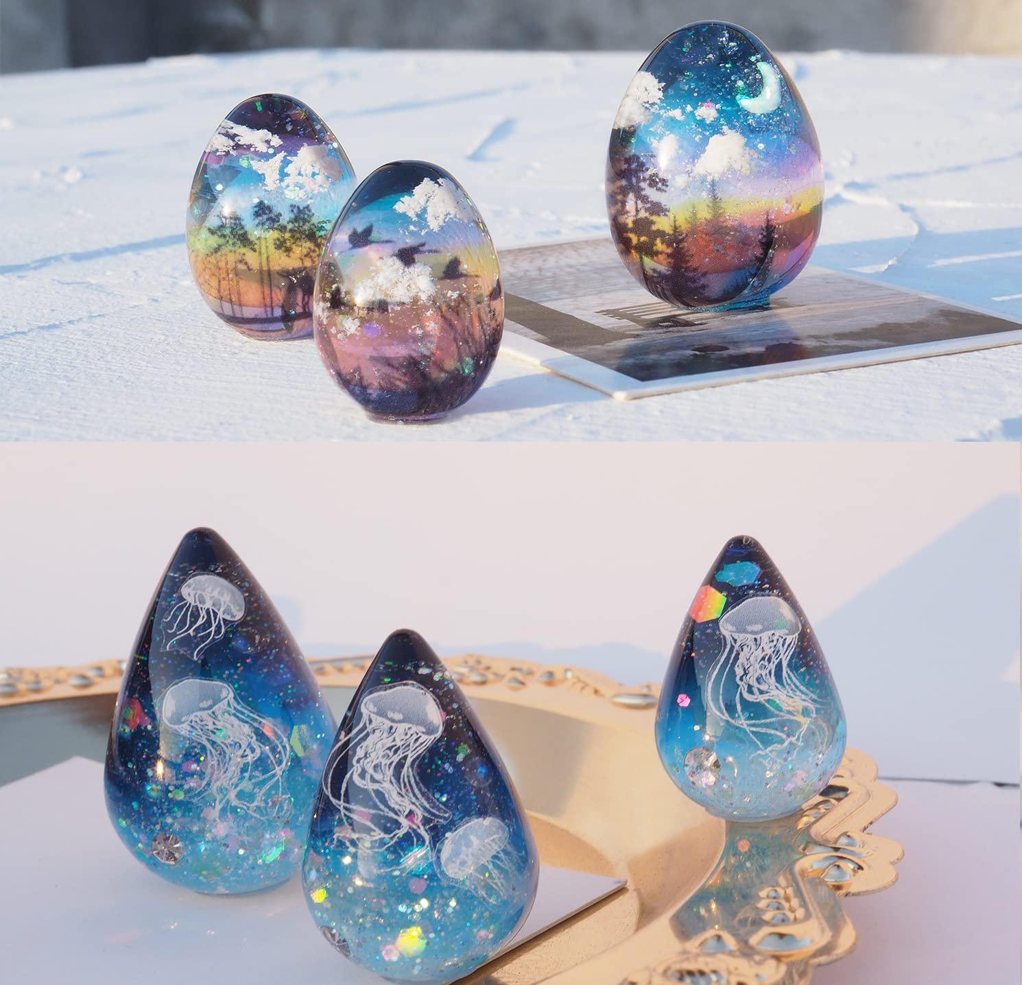 Voaesdk 6 Moldes De Silicona En Forma De Huevo Y Gota De