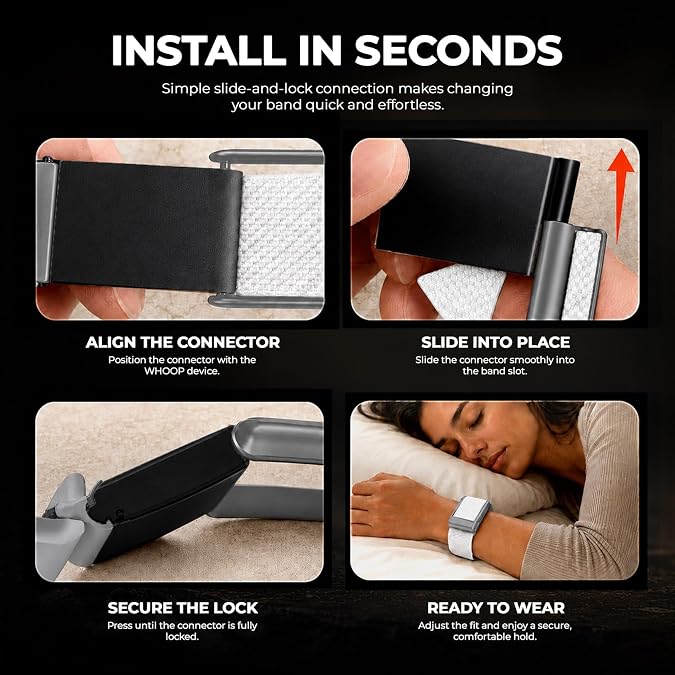 DADO Ultra-soft Nylon Sport Band Compatible with WHOOP 5.0, One, Peak, and Life | Breathable, Durable & Secure Fit Strap | NOT for Gen 4