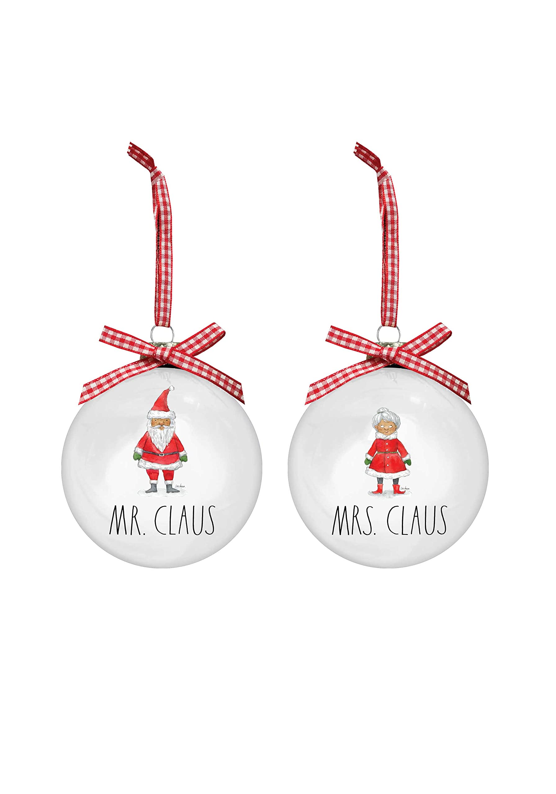 Boules de Noël Rae Dunn en verre blanc pour une décoration de table festive