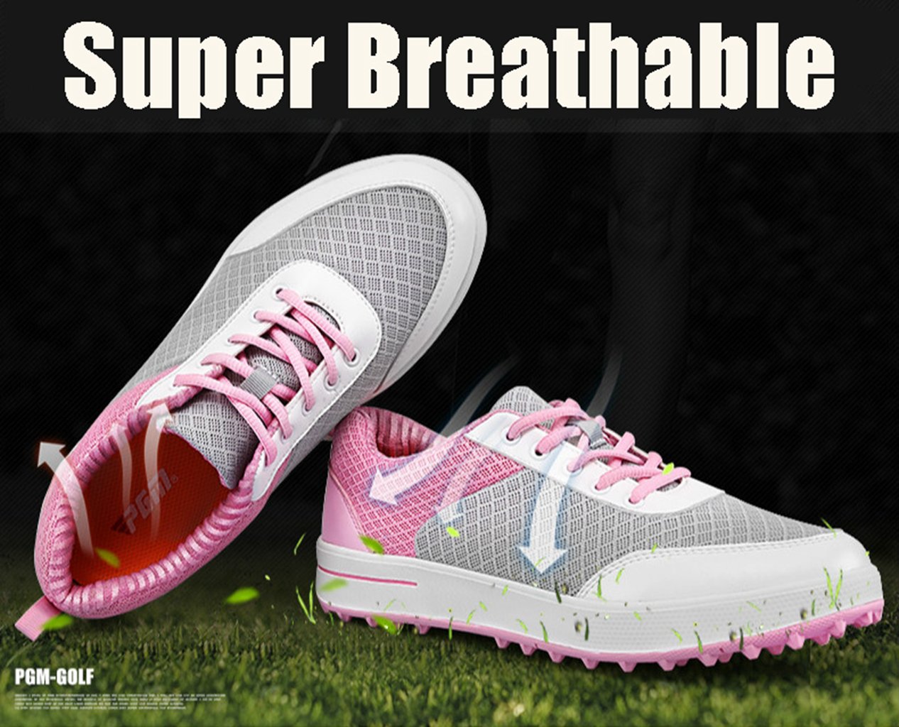 PGM Chaussures de Golf extérieur Respirant Chaussures de Golf des Femmes de Course Chaussures Sneakers pour Les Femmes