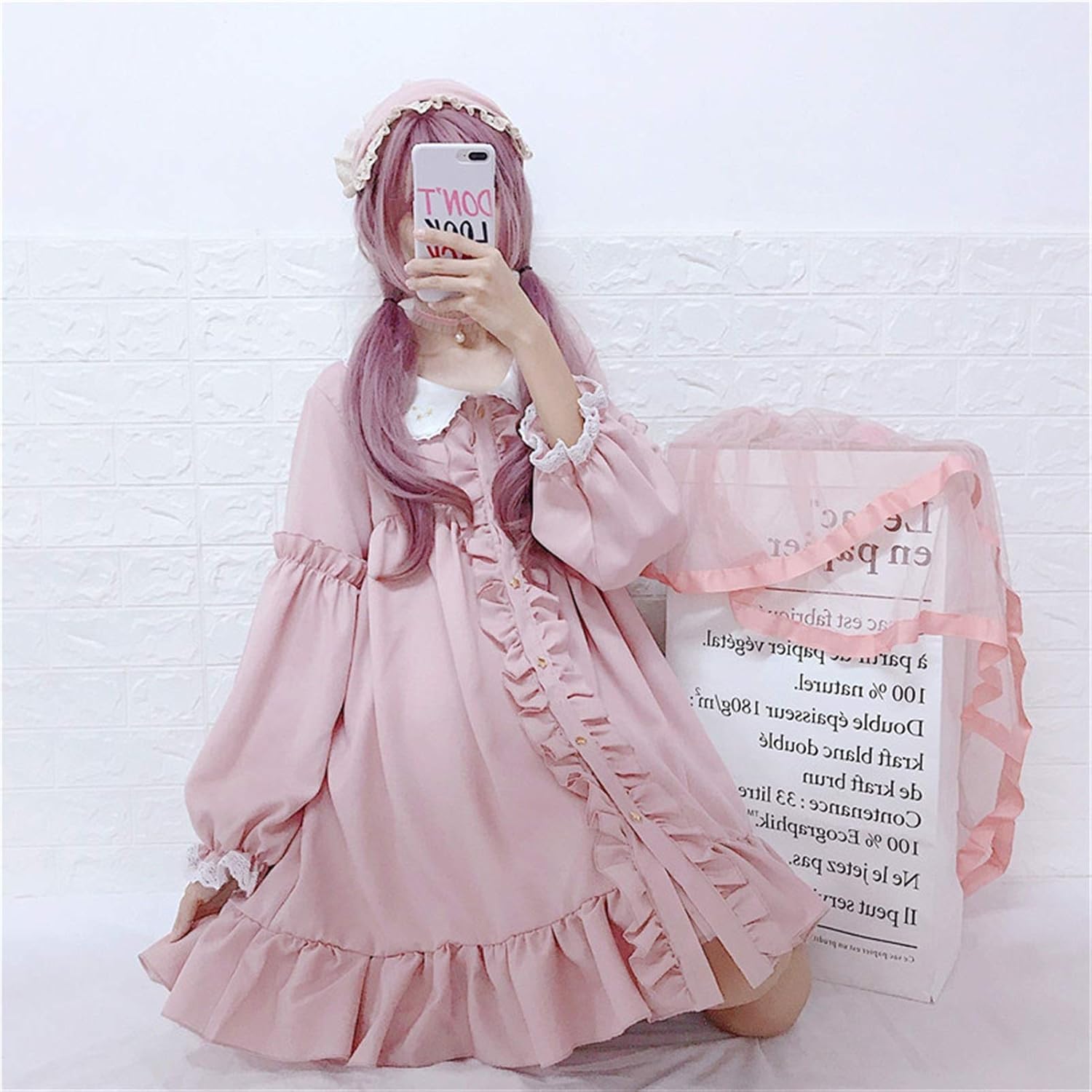 BangHaa Lolita Dress Streetwear Shirt Pink Lolita Dress Vintage Kawaii  Japanese Summer Cute Embroidered Doll Collar Gothic Tea Party Dress Loli Cos