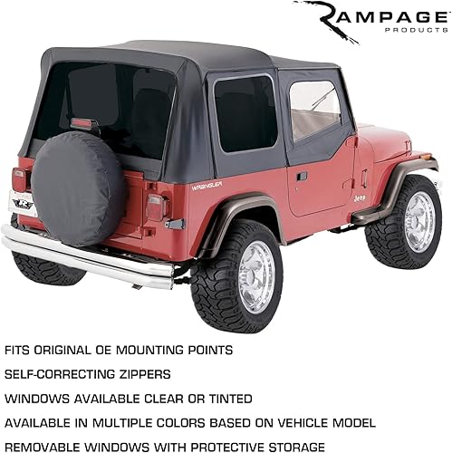 Miniatura 6 de Rampage Jeep 98935cubierta blanda de repuesto color negro paraSuzuki VitaraGeo Tracker 1999-2002 con ventanas ahumadas