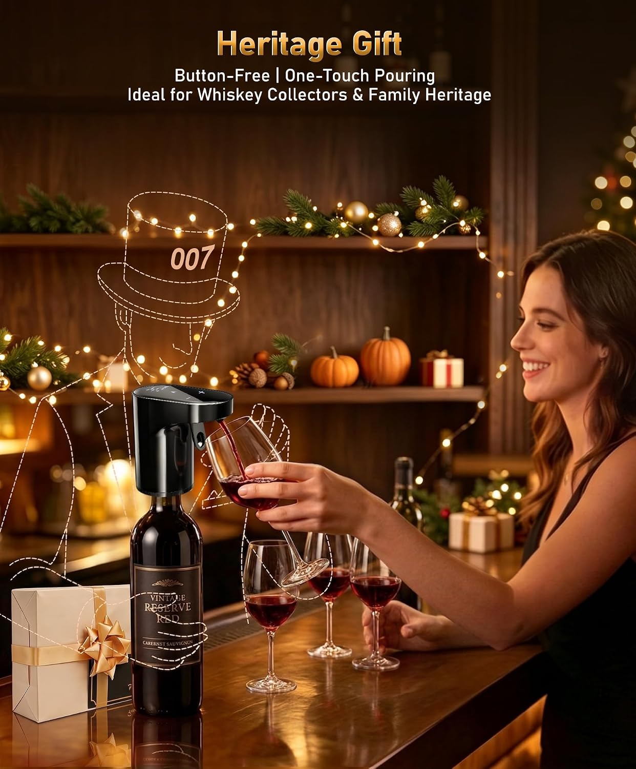 Electric Wine Aerator,Whisky Dispenser,Liquor Decanter,Ideal Gifts & Cards
