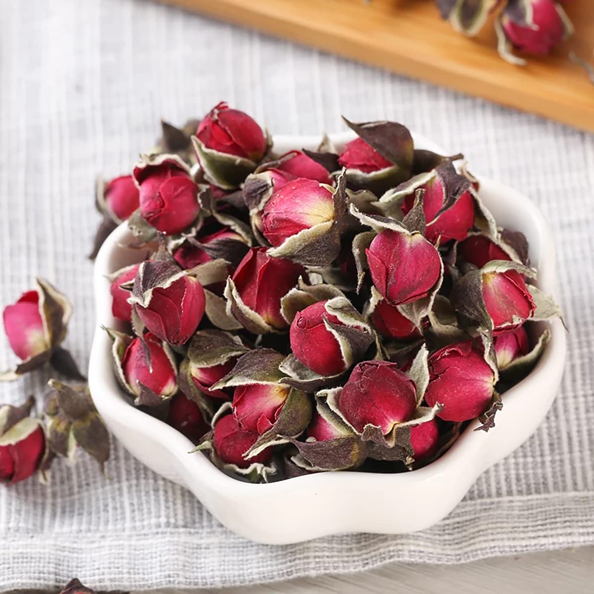 Natürliche Getrocknete Rote Rosenknospen Blume DIY Dekorative Mini-jasminknospe Für Hochzeit Duftendes Konfetti Basteln Bad Aromatherapie-Rose-300g