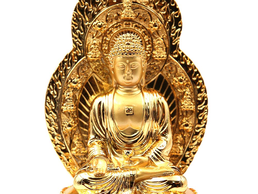 Amazon｜幸福の石 開運グッズ 金色 阿弥陀 如来 阿弥陀佛 仏 置物