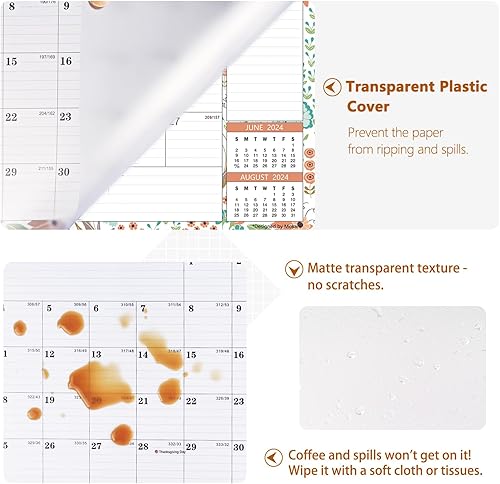 Miniatura 5 de Calendario de escritorio 2025-2026, calendario mensual grande de pared Mokani (octubre de 2025 a diciembre de 2026) 17 x 12 pulgadas con cubierta de