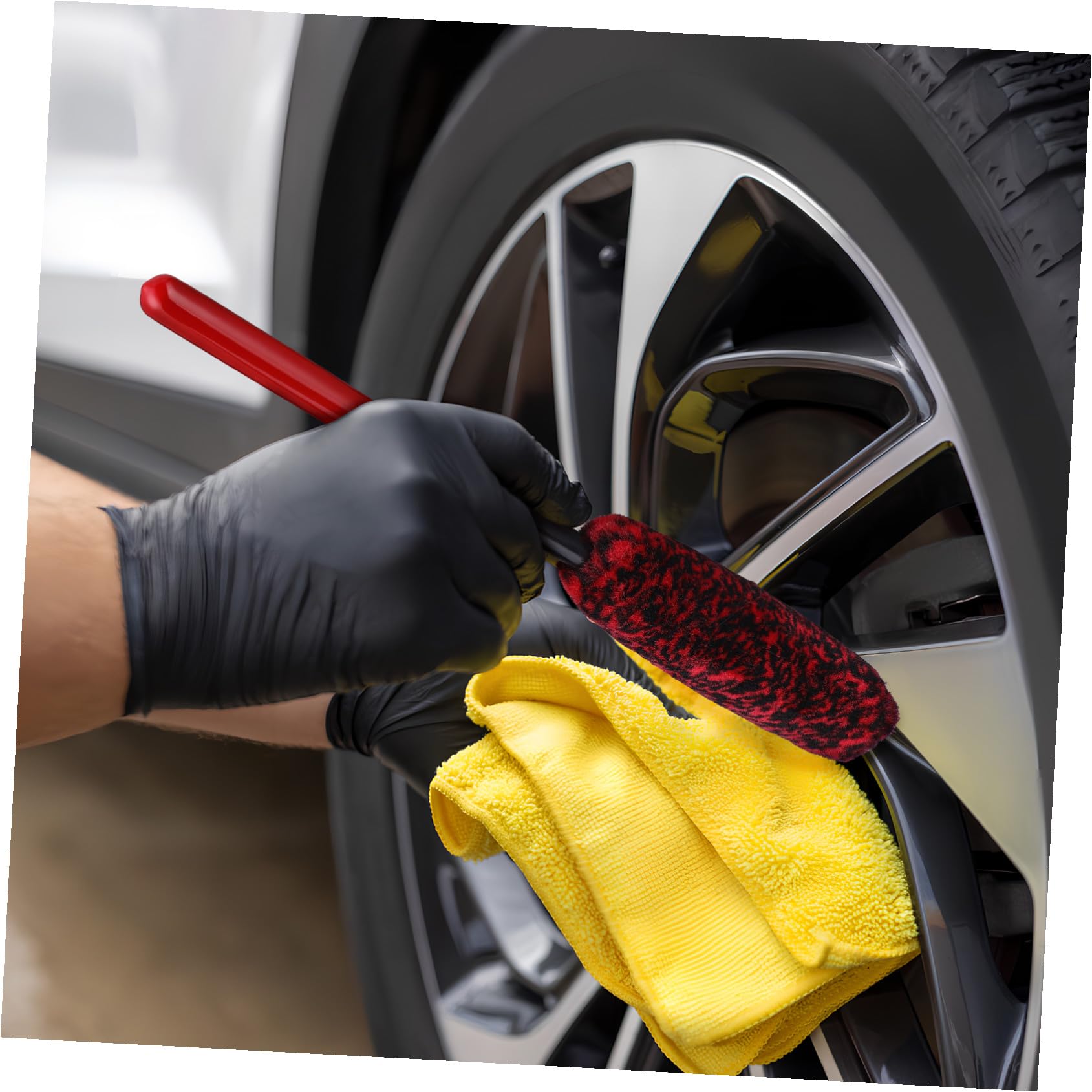 3 Pezzi Spazzole per Pneumatici con Testa Flessibile Pennelli per Pulizia Cerchi Auto Setole Morbide Antispruzzo per Dettaglio e Lavaggio Veicoli Kit di Spazzole Resistente per