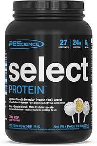 PEScience Select Protein Powder – Cake Pop, 27 Serving, Whey &amp; Casein Blend for Muscle Growth &amp; Recovery, Low Carb, Low Fat, Gluten-Free, Best Tasting, for Men &amp; Women