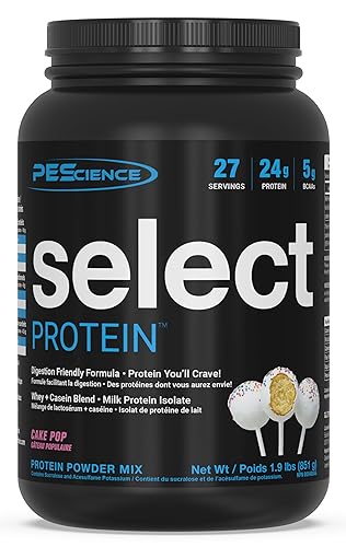 PEScience Select Protein Powder – Cake Pop, 27 Servings, Whey & Casein Blend for Muscle Growth & Recovery, Low Carb, Low Fat, Gluten-Free, Best Tasting, for Men & Women - Cake Pop - 27 Servings (Pack of 1)