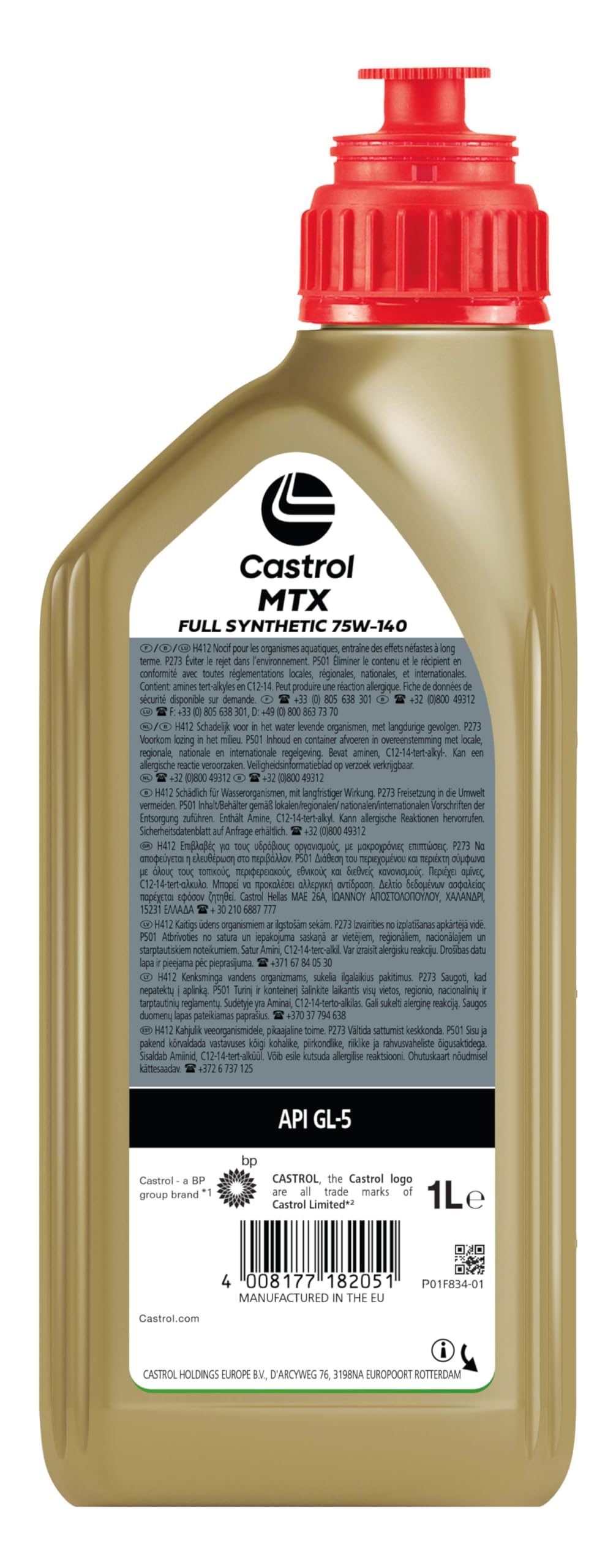 Castrol MTX FULL SYNTHETIC 75W-140, 1L