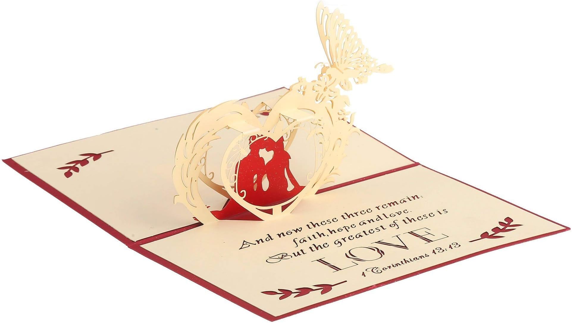 Pop Up 3D Valentine's Day Card with Biblical Verse CORINTHIANS 13:13 - Perfect for Anniversaries โ Surprise 3D Card For The One You Love, There are only a few units.