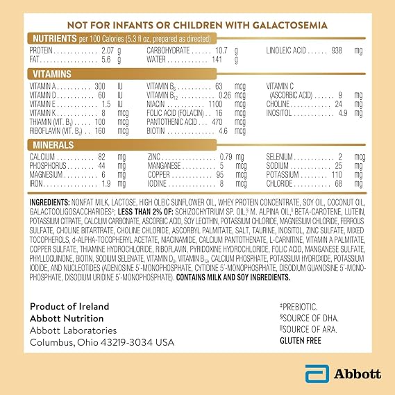 Pure Bliss Irish Farms, Easy-to-Digest Baby Formula, Infant Formula, 0-12 Months, 24.7-oz Can