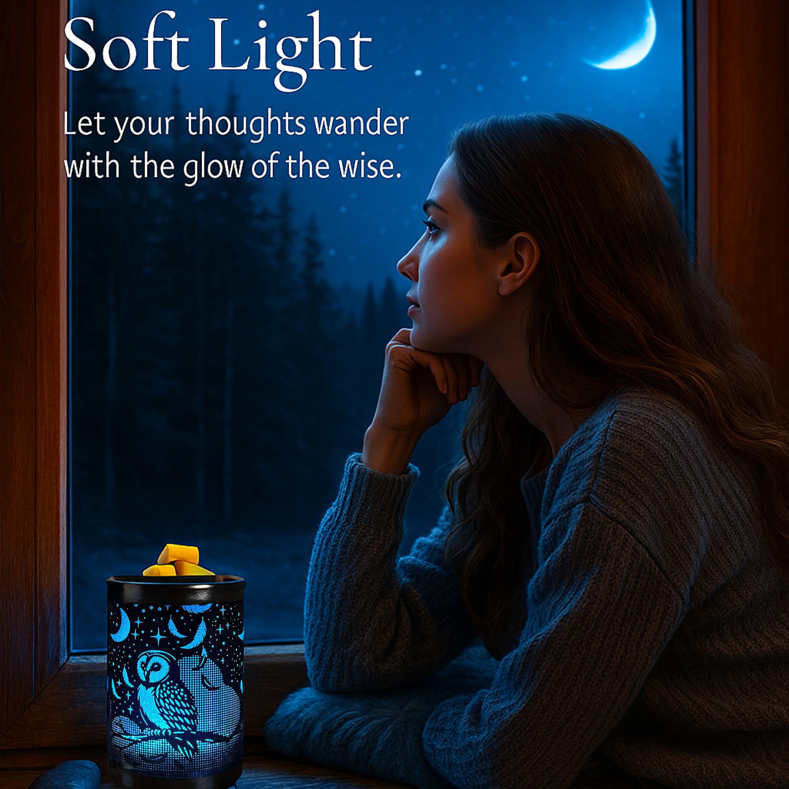 Leyoue Electric Wax Melt Warmer PTC Heating Plate with 7 Colors LED Changing Light Wax Warmer Fragrance Warmer for Home Office Gifts & Decor(): Owl