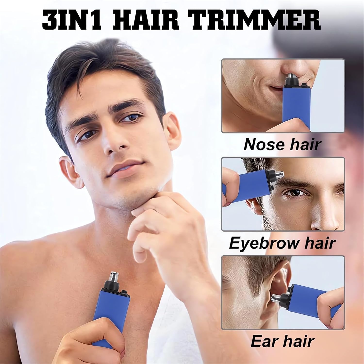 FLOITTUY Utilize high-strength stainless steel blades for accurate trimming.Remove the nose, ear, eyebrow, beard, and face excess hair.High powered motor speed.Easy to carry.Waterproof,No Pull, Precision Cut. 2