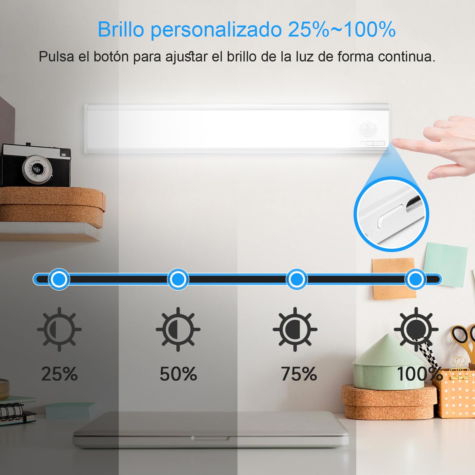 EverBrite Lampe Detecteur De Mouvement Interieur, Lampe De Placard 78 Led Lumiere Reglable 3000k4000k6500k 3 Modes Telecommande Veilleuse Rechargeable Usb Pour Armoire Cuisine Salle De Bains 86263928