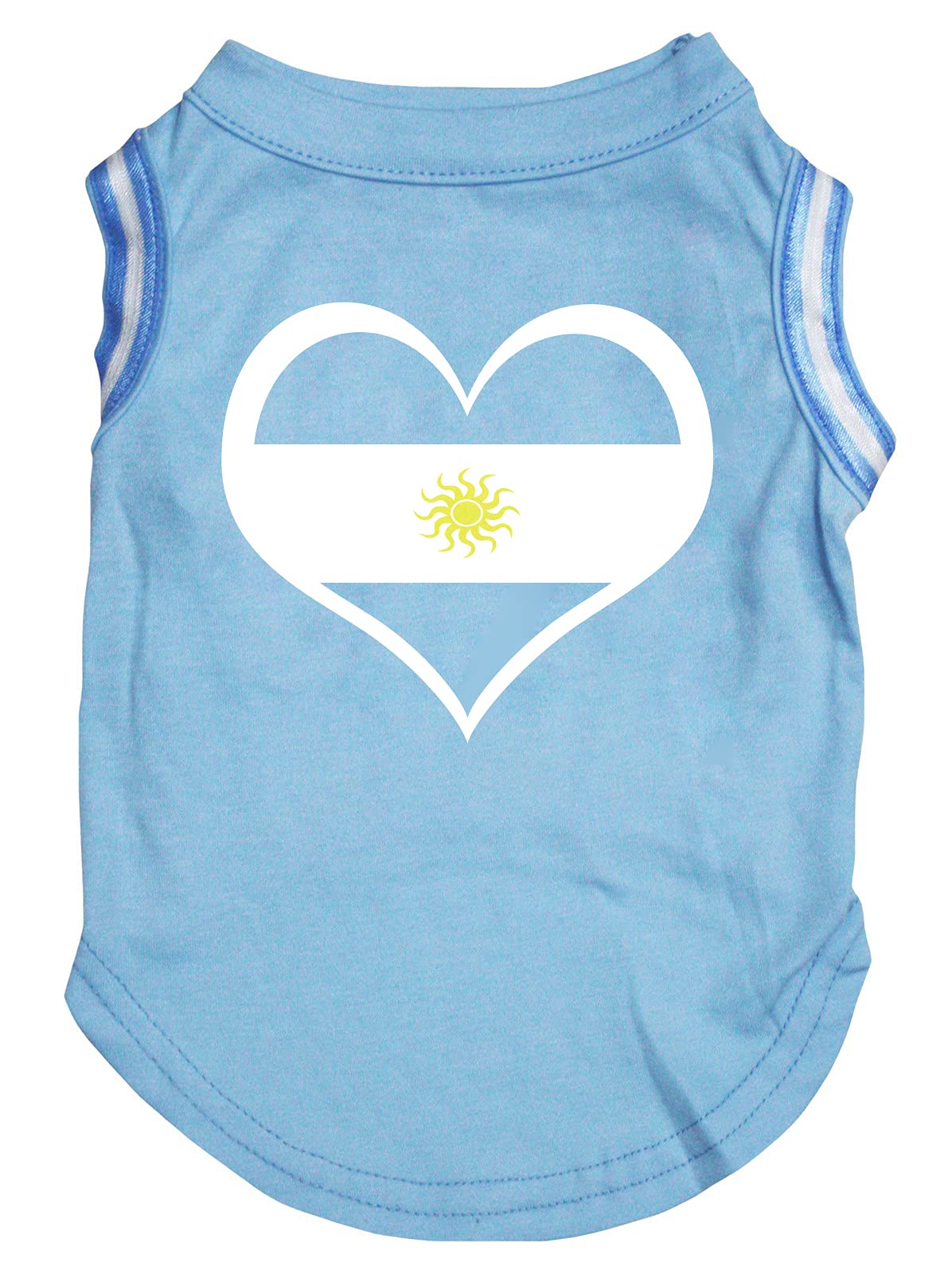 T-shirt pour chien Argentine bleu vêtement de petite taille XS motif cœur
