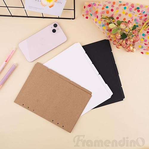 Miniatura 6 de Framendino, 3 juegos de separadores de papel de índice A5, 5 hojas por juego para anillos de 6 agujeros