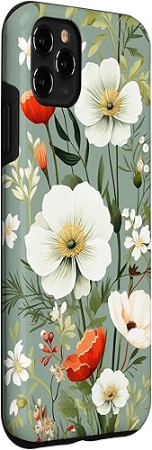 Miniatura 3 de Funda para iPhone 11 Pro Max con diseño de flores silvestres verde salvia