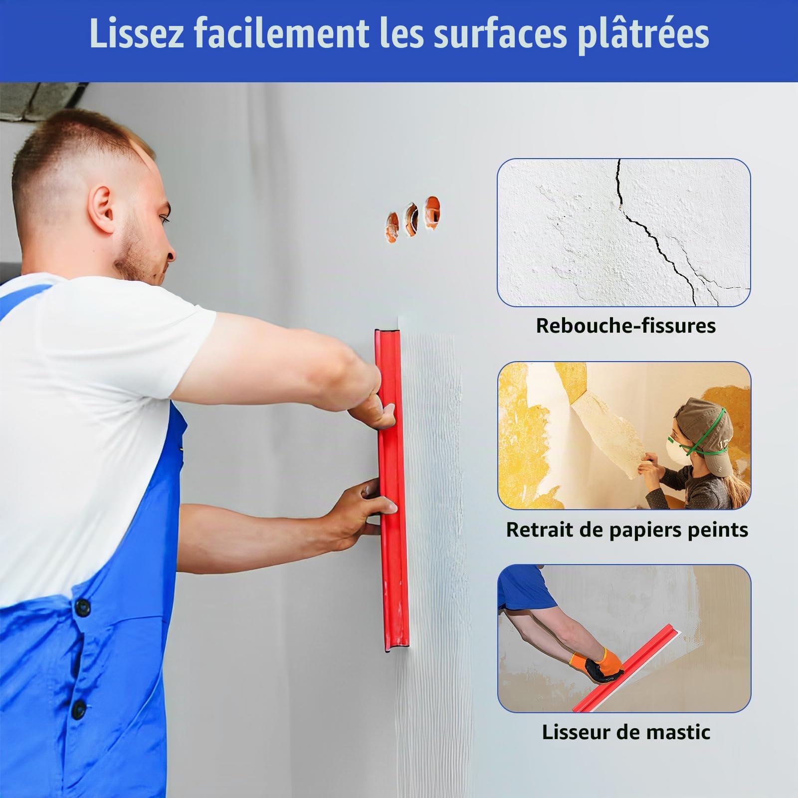 Spatule Enduit Lissage Set, Ensemble de Spatules de Surface