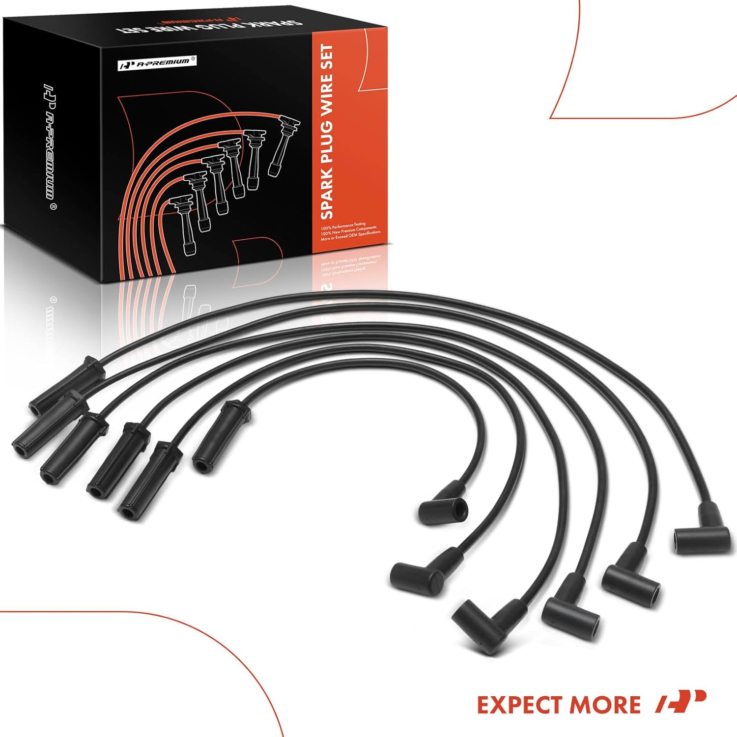 A-Premium 6PCS Spark Plug Wires Compatible with Buick Regal 1992, Electra 1988-1990, LeSabre 1988-1992, Park Avenue, Reatta, Riviera & Oldsmobile 88, 98, Delta 88, Toronado & Pontiac Bonneville