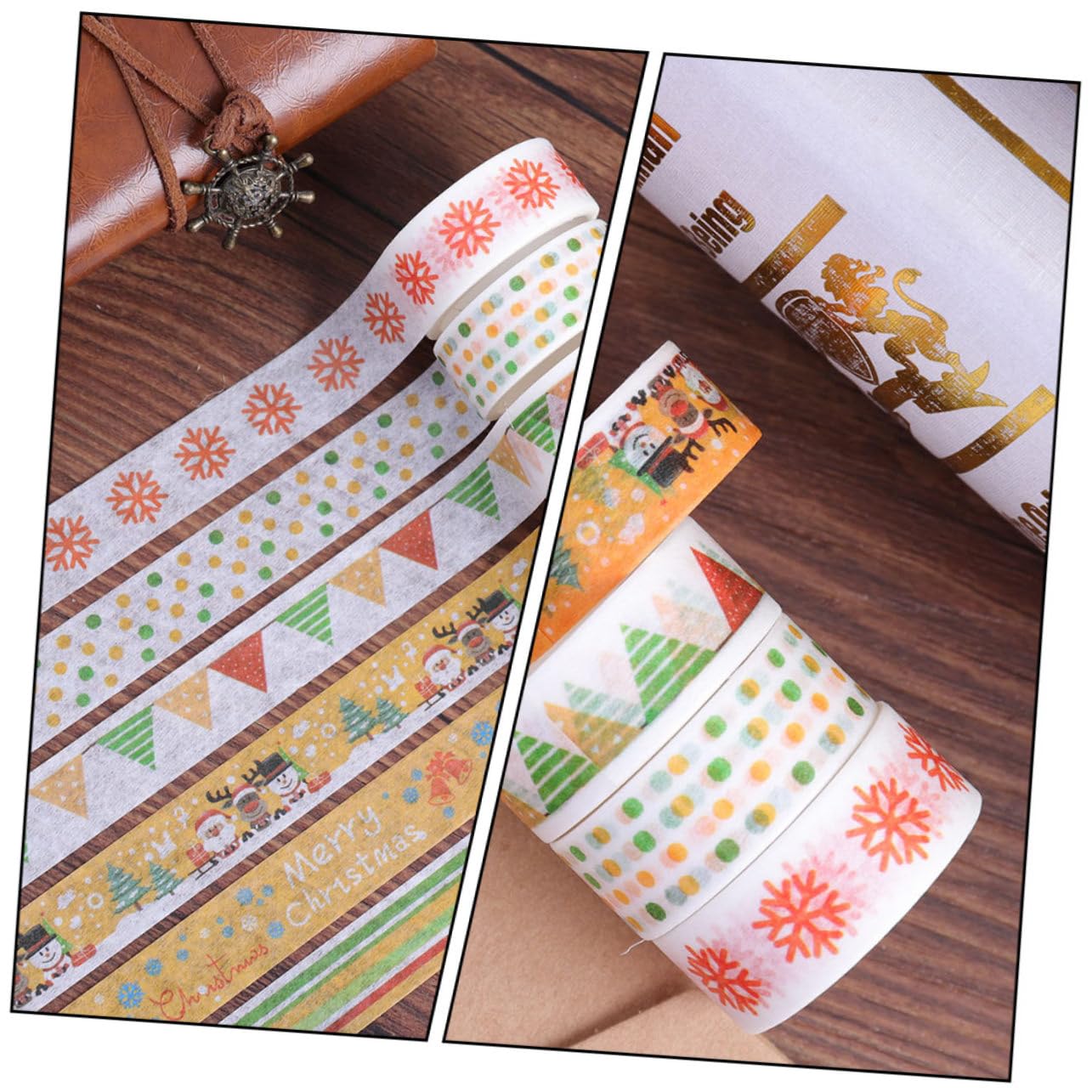 SEWACC 168rollos Cinta Washi Adhesiva Decorativa De Navidad De Papel Autoadhesivo para Manualidades y Decoración De Fiestas para Scrapbooking y Embalaje De