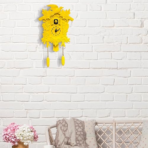 Miniatura 2 de WALPLUS Reloj de Cuco Sonoro con Pájaro Aleteando, Relojes de Cuco con Volumen Ajustable, Relojes Coo Coo para Decoración de Pared, Funciona con