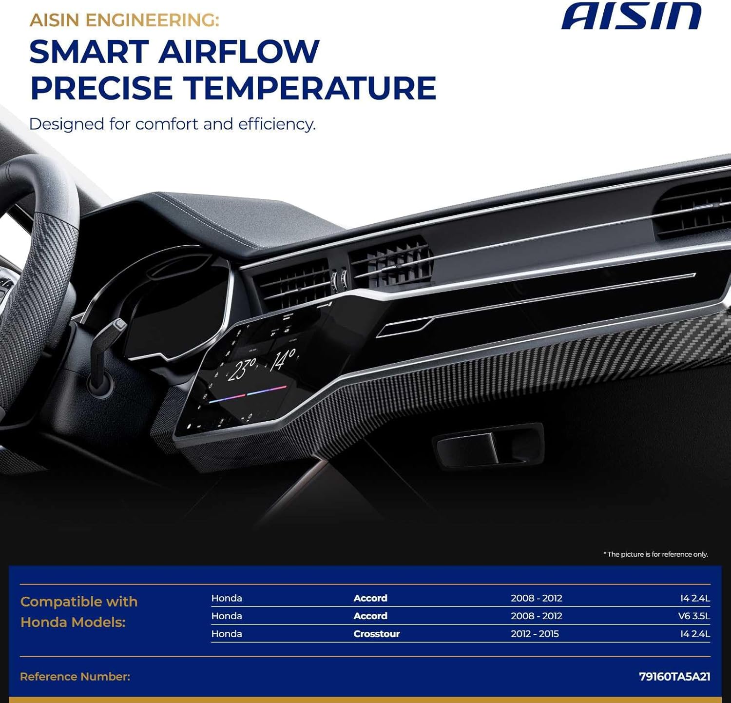 AISIN AFTERMARKET BDAVG-00409 Main HVAC Blend Door Actuator - Compatible with Honda Accord 2008-2012, Crosstour 2012-2015 - Temperature