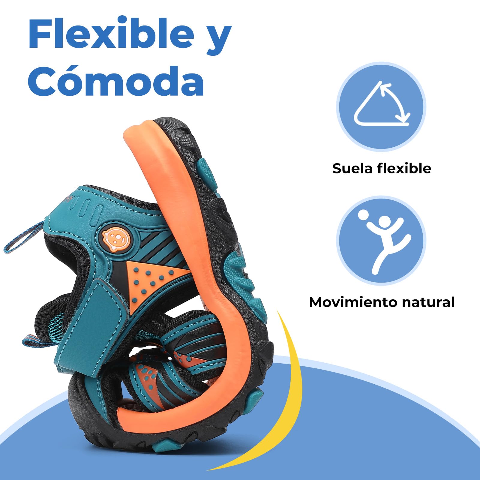 Mishansha Sandalias de Verano para Niños con Puntera Cerrada Resistentes y Cómodas para Actividades Al Aire Libre,25-38