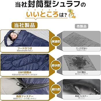 Amazon.co.jp: 寝袋 シュラフ 夏用 冬用 【4in1多機能・230T防水