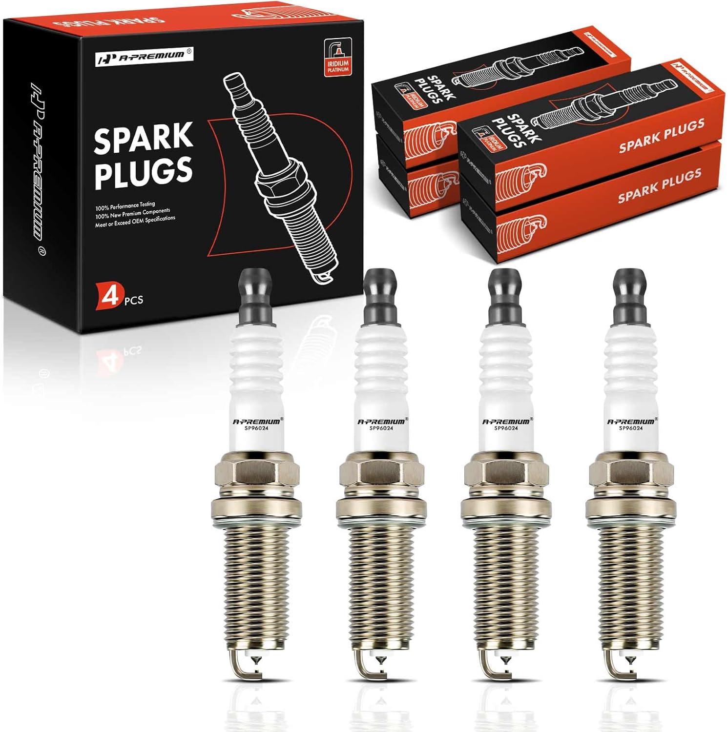 A-Premium Iridium Platinum Spark Plugs Compatible with Subaru Forester 2014-2018, WRX 2015-2020, 2.0L, Pack of 4