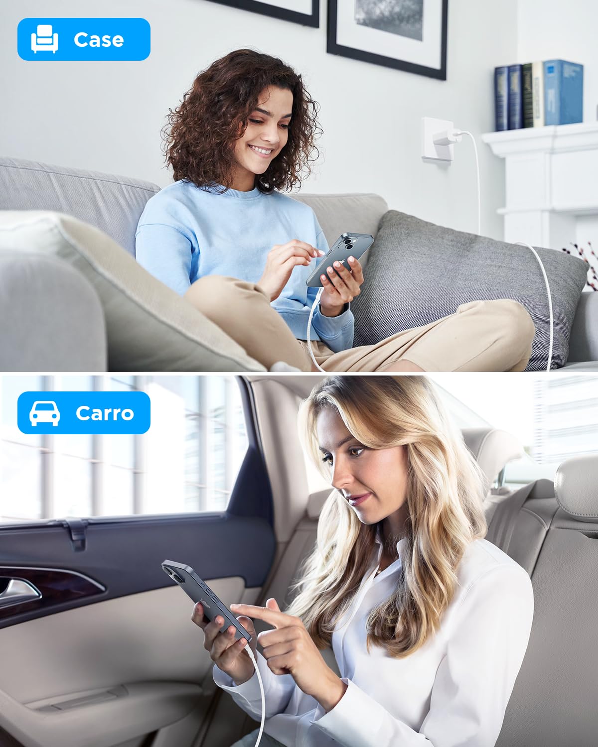 Cable iPhone 2M Cargador iPhone Carga Rápida [MFi Certificado] Cable USB iPhone Nylon Trenzado Cable Lightning Cargador para iPhone 14 13 12 11 Pro Max Mini XS XR X 8 7 6s 6 Plus SE, iPad