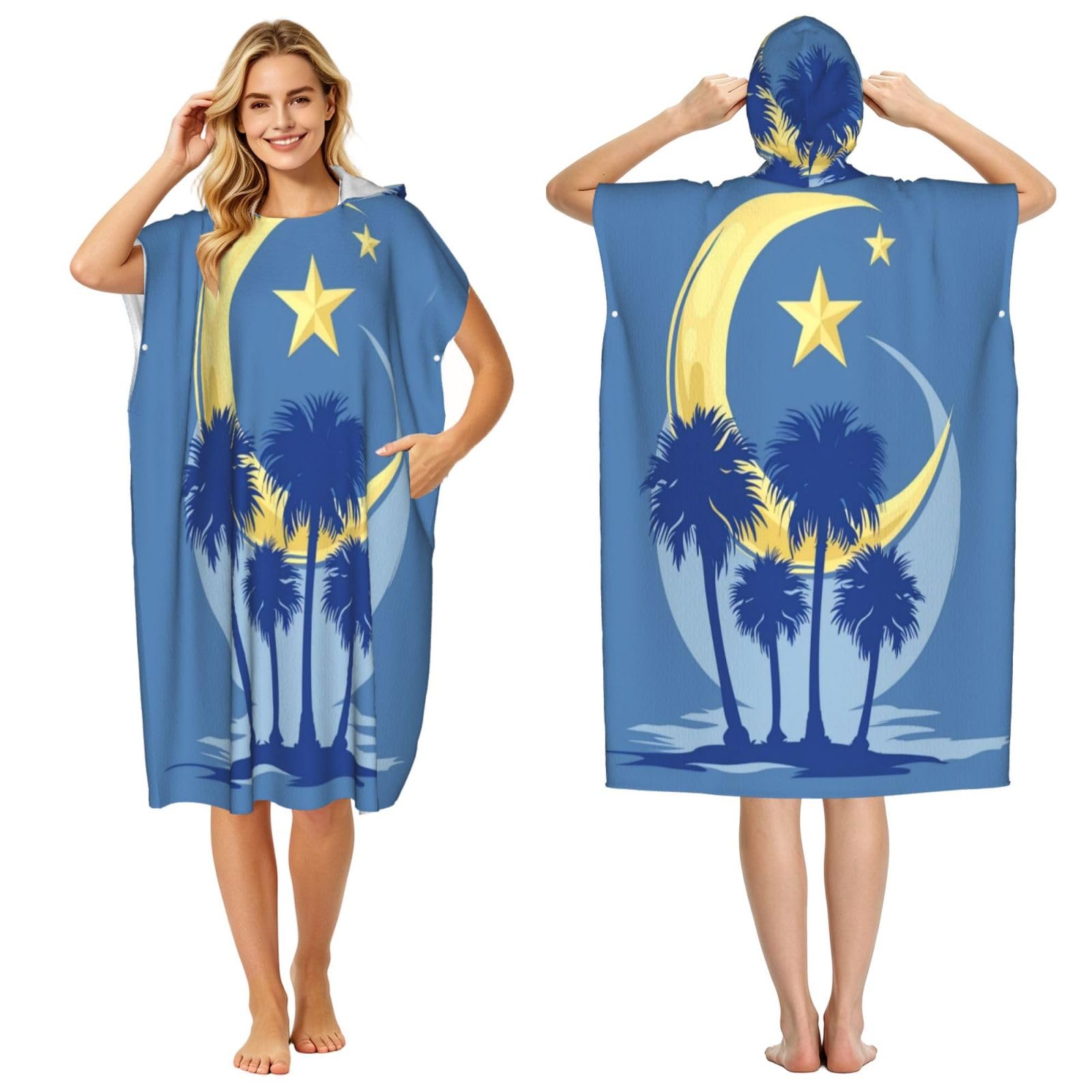 DTHKJNLSF Flag Of South Carolina Adult Hooded Beach Poncho Towel