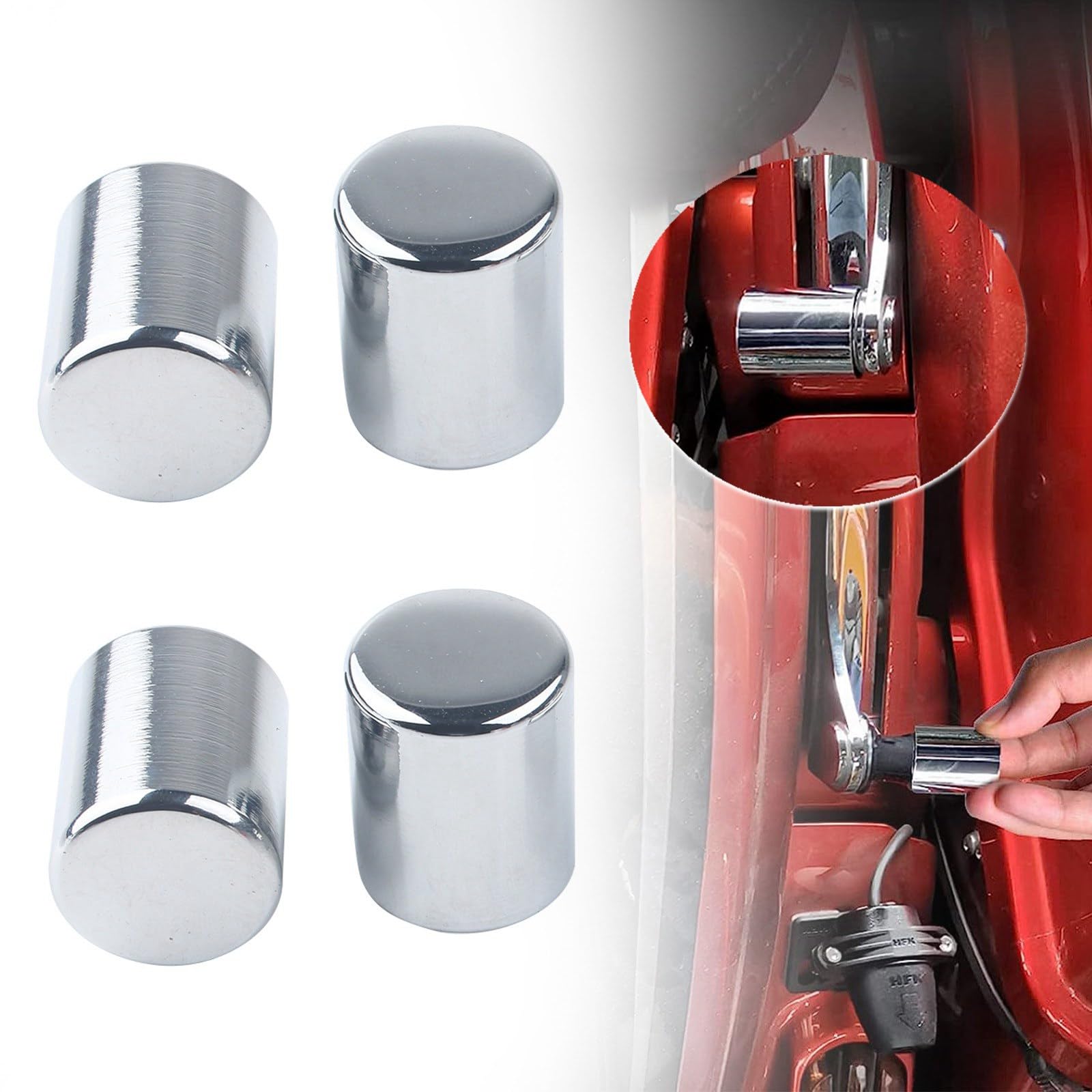 Kit de 4 caches de quincaillerie d'accueil amovibles à 4 points pour Harley Davidson Touring Street Glide Electra Glide Road Glide Road King (Chrome)
