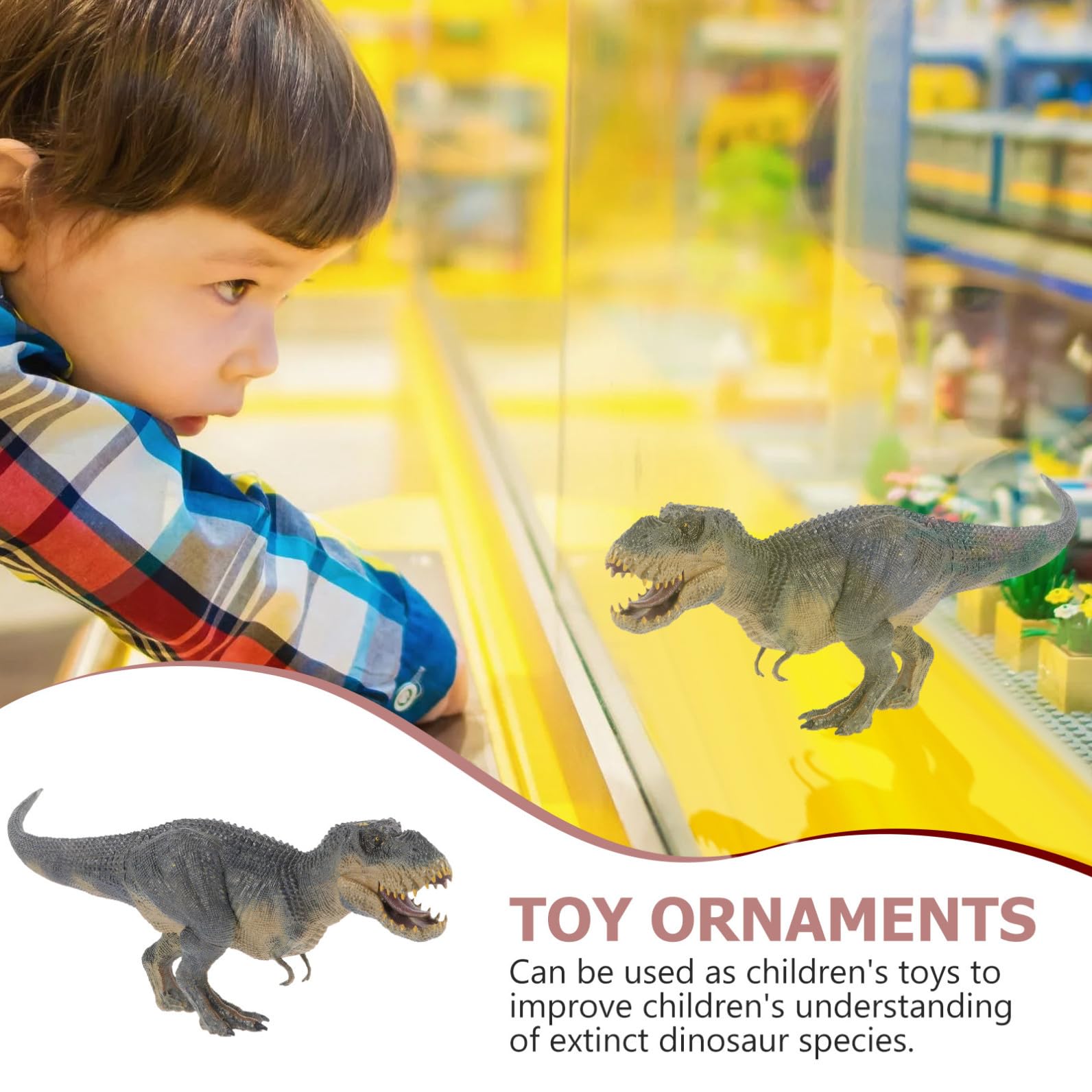 Generico Figure di Dinosauri Simulati 36X10X5 CM in Plastica Resistente per Ragazzo Ragazza come Decorazioni per Camere e Giochi di Apprendimento
