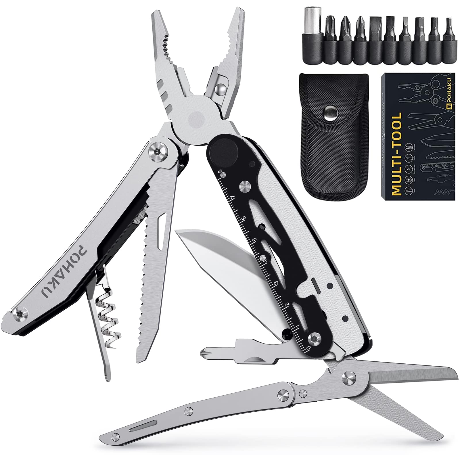 Buy POHAKU Multitool Knife, 22 in 1 Multi Tool for Men Multitool