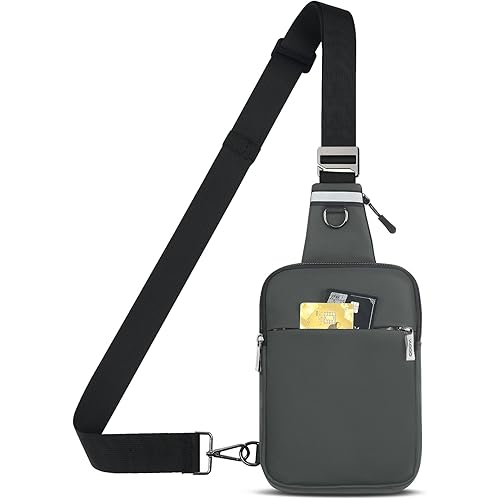 VADOO Sling Bag, Small Crossbody Bag with RFID Blocking for Women and Men, Lightweight Chest Phone Mini Bag for Travel Casual