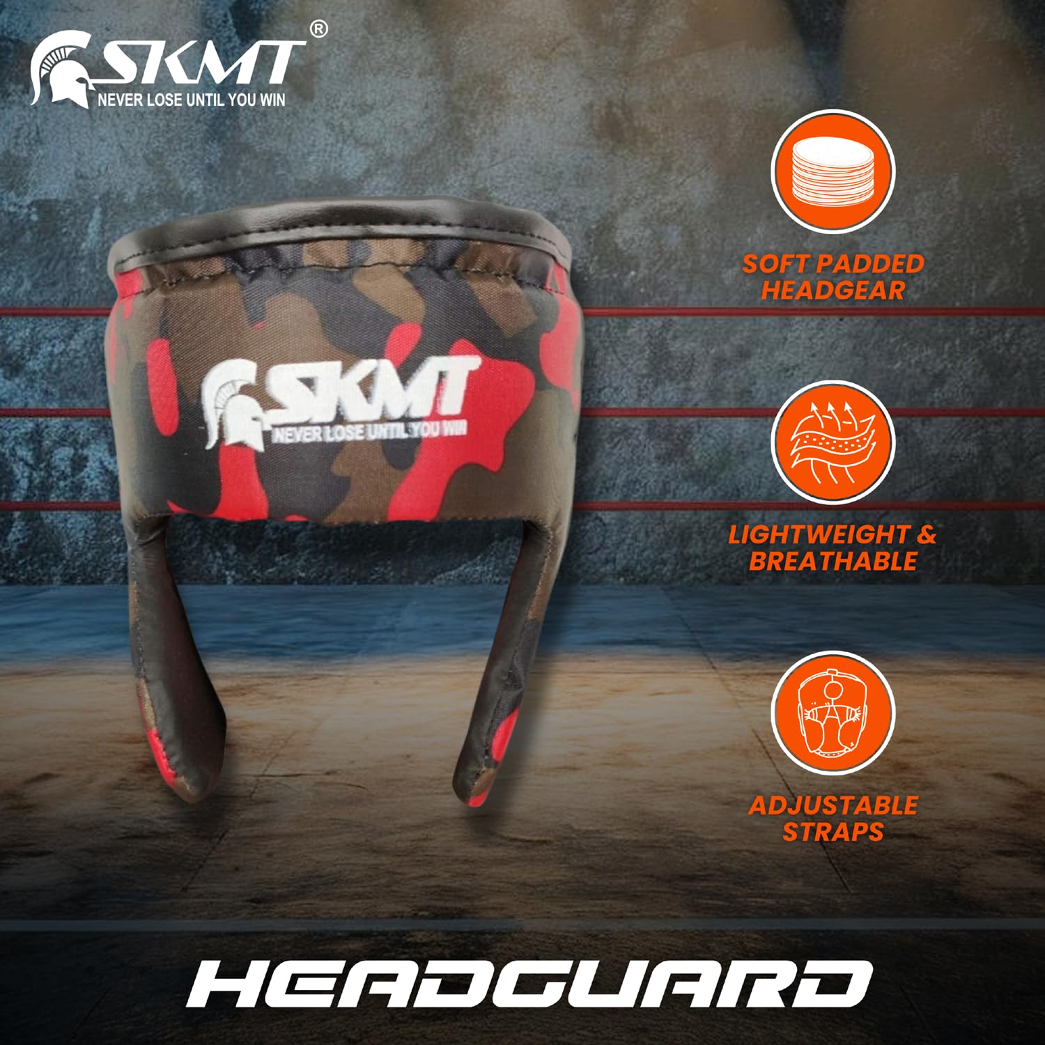 SKMT NEVER LOSE UNTIL YOU WIN Kids Boxing Set - Boxing Kit for Kids (2-8 Years) (CAMO RED) 4