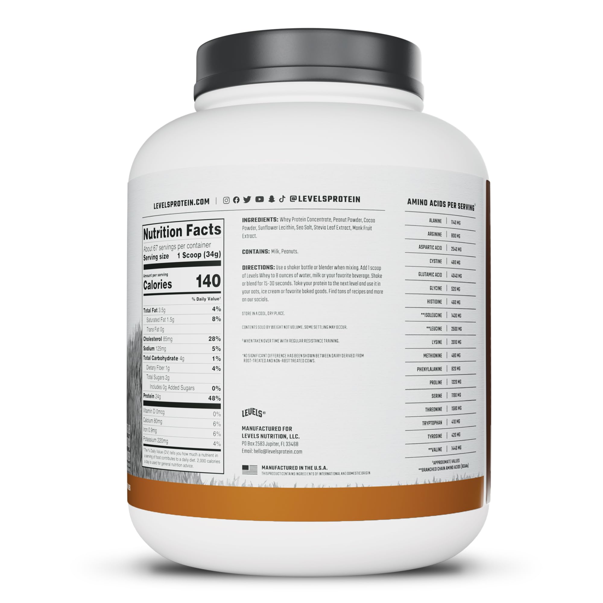 Levels Whey Protein Powder, No Artificials, Chocolate Peanut Butter, 5LB — Amazon image 8