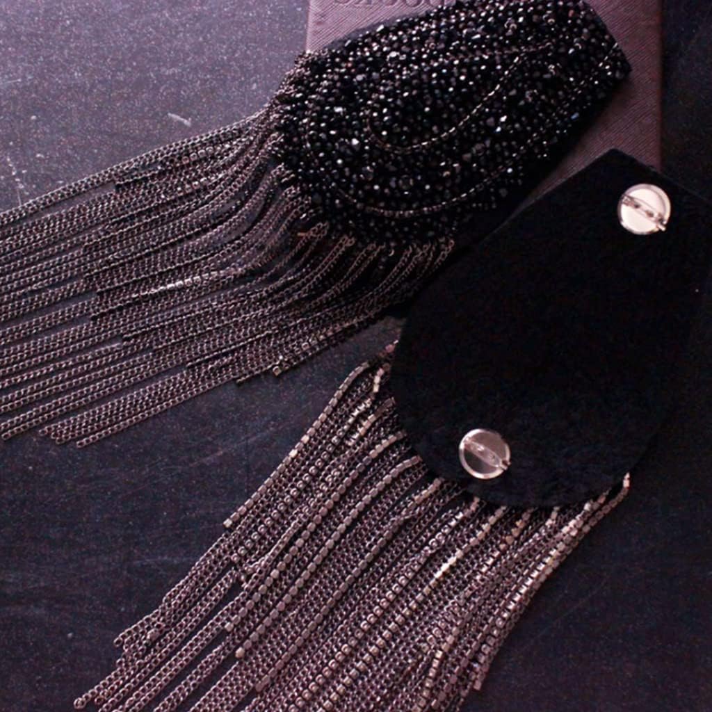 Badges Chain Fringed Shoulder Pads Shoulder Jewelry Chain Vintage Link Epaulet Gothic Punk Boar Fringed Pads