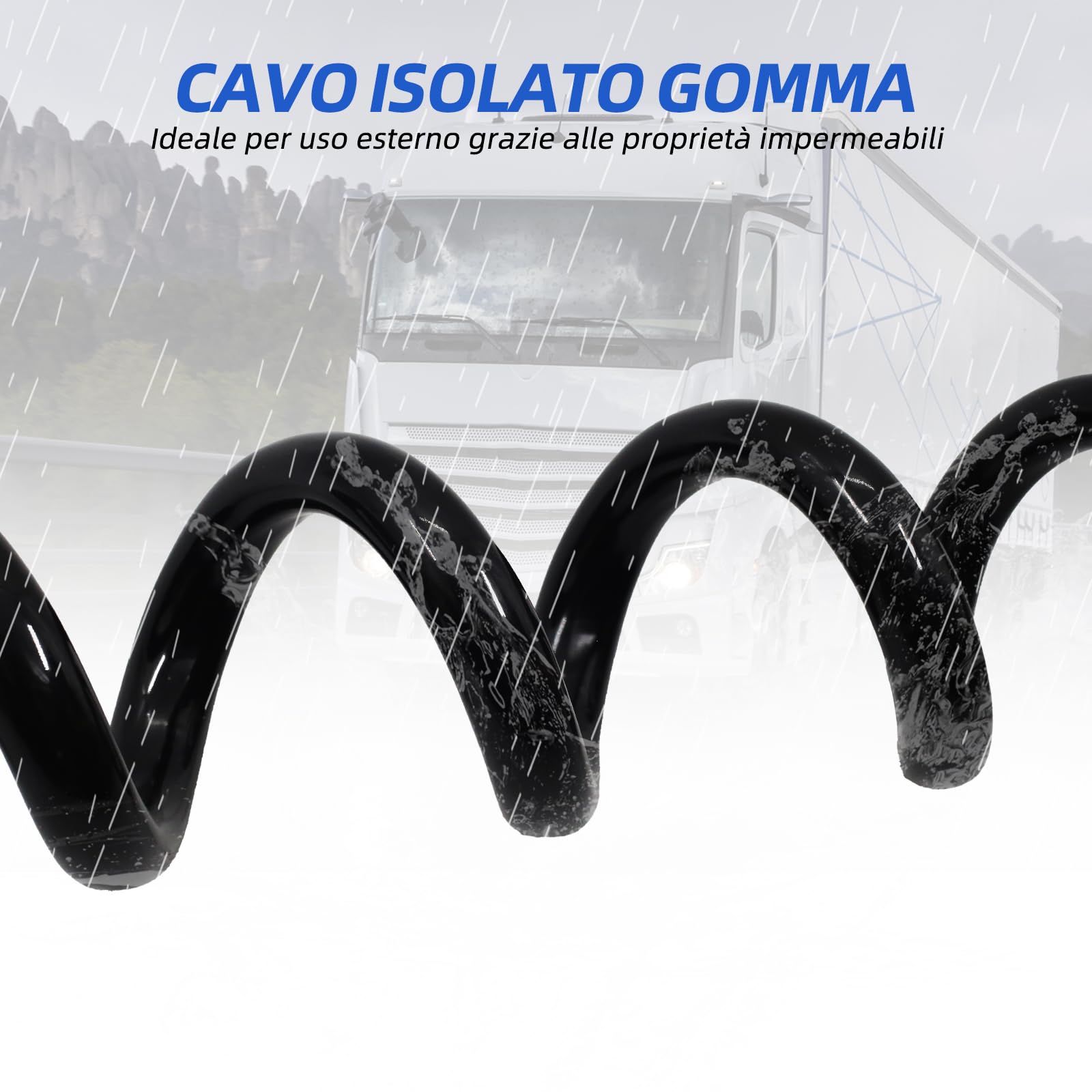 Avvolgicavo da 24 V, 15 poli, 3,8 m, per rimorchi camion pesanti, veicoli commerciali, semirimorchi, cavo adattatore specifico a 15 poli
