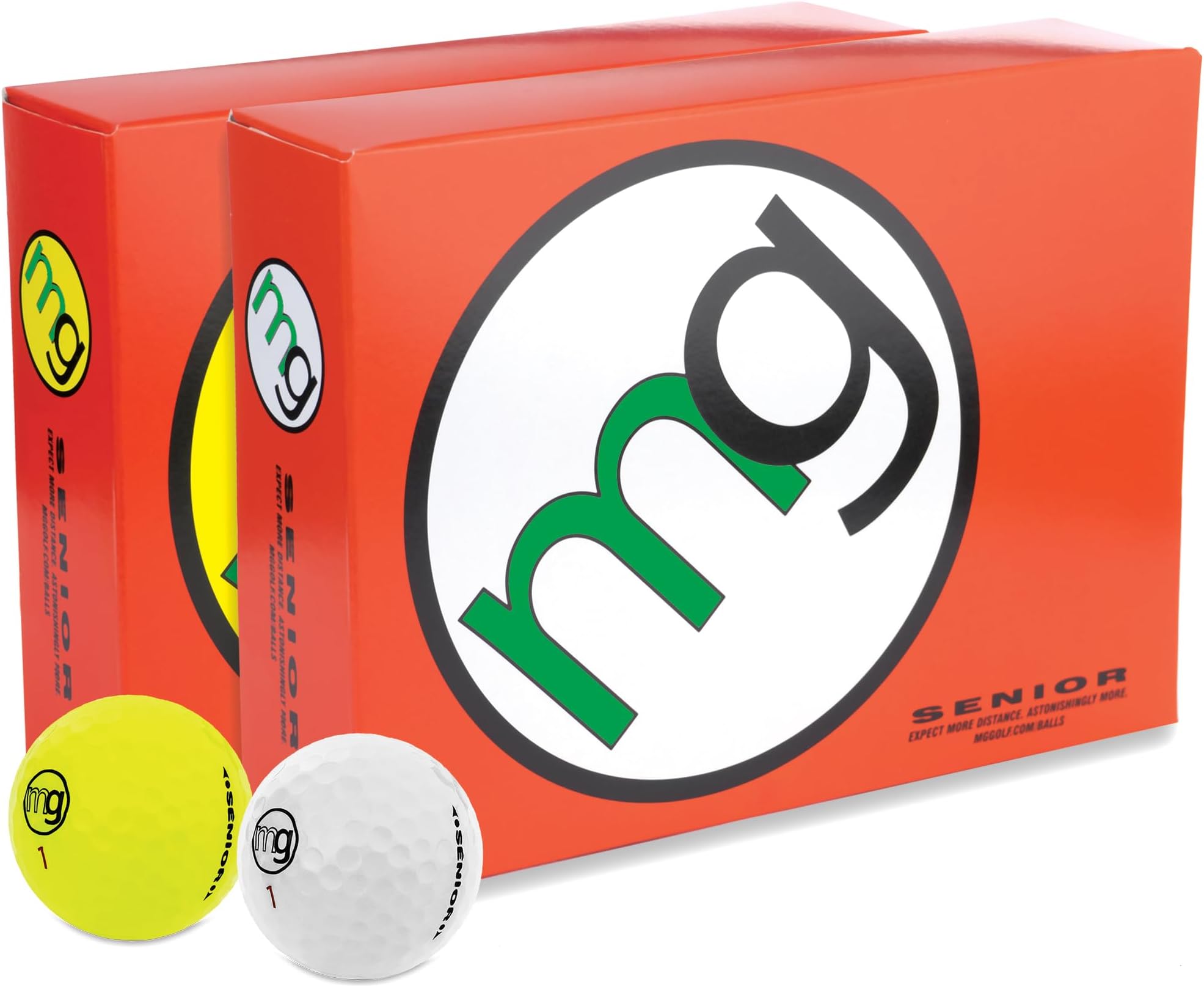 MGゴルフボールシニア最長速度 距離 &最高の楽しみ( 1ダース入り) ホワイト