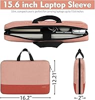 Vista 4 de Ytonet Funda profesional para transportar laptop de 15.6 pulgadas, resistente al agua, compatible con la TSA, con asas, compatible con laptops