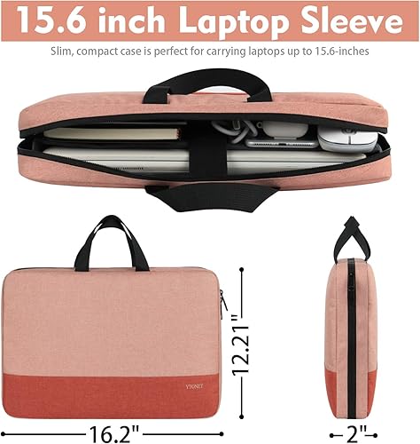 Miniatura 4 de Estuche para computadora portátil, bolsa para computadora portátil TSA resistente al agua de 15.6 pulgadas para mujeres, bolsa duradera con asa para