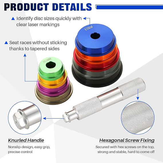 DASBET Bearing Race and Seal Driver Set 10PCS Bearing Press Kit
