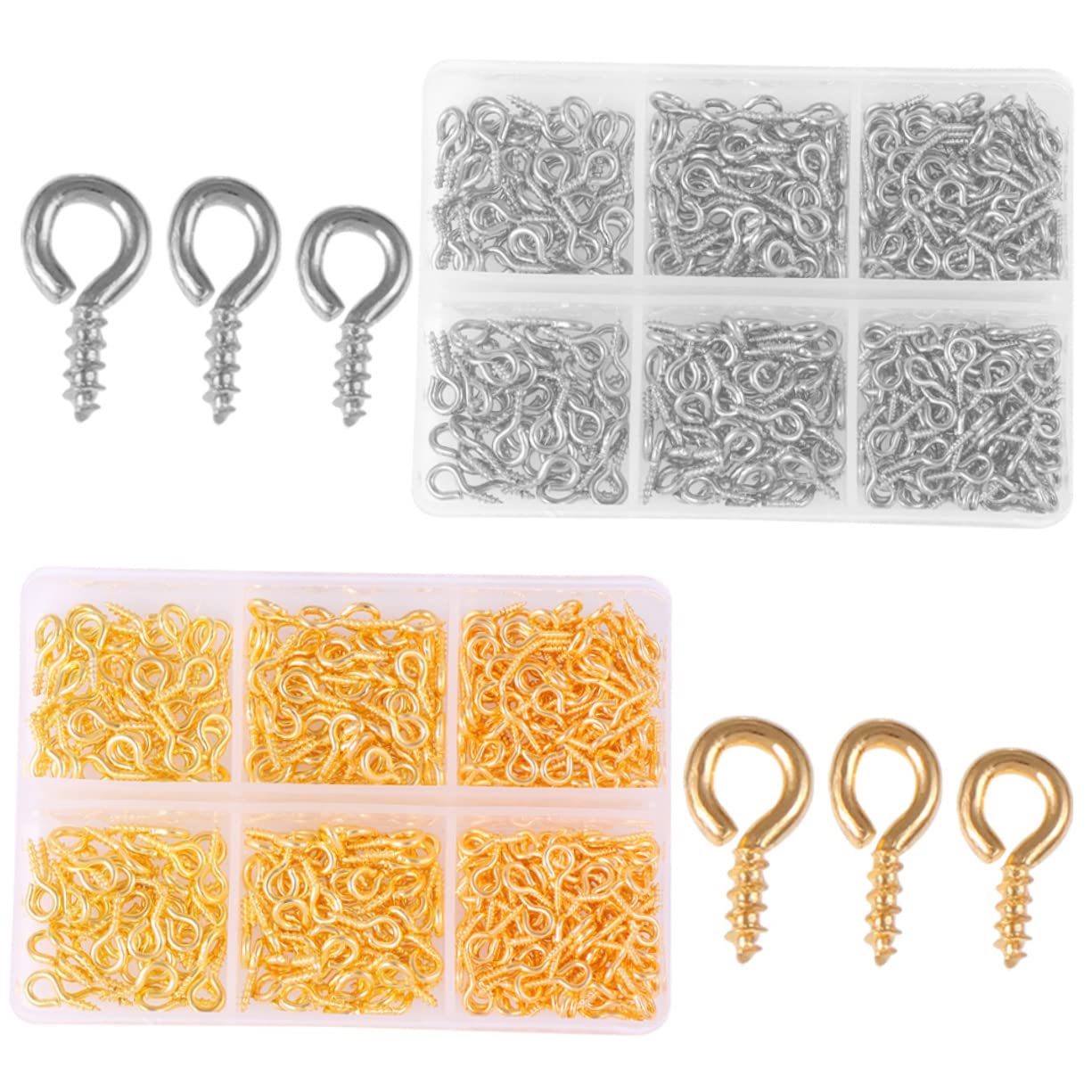 Angoily 2 Boxes Sheep's Eye Screws Jewelry Making Supplies Threaded Eye Bolt DIY Pendant Materials